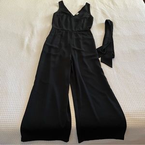 Black v-neck jumpsuit